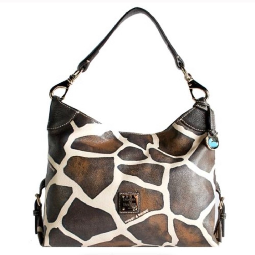 Dooney & Bourke Giraffe Print Brown and Cream Shoulder Bag